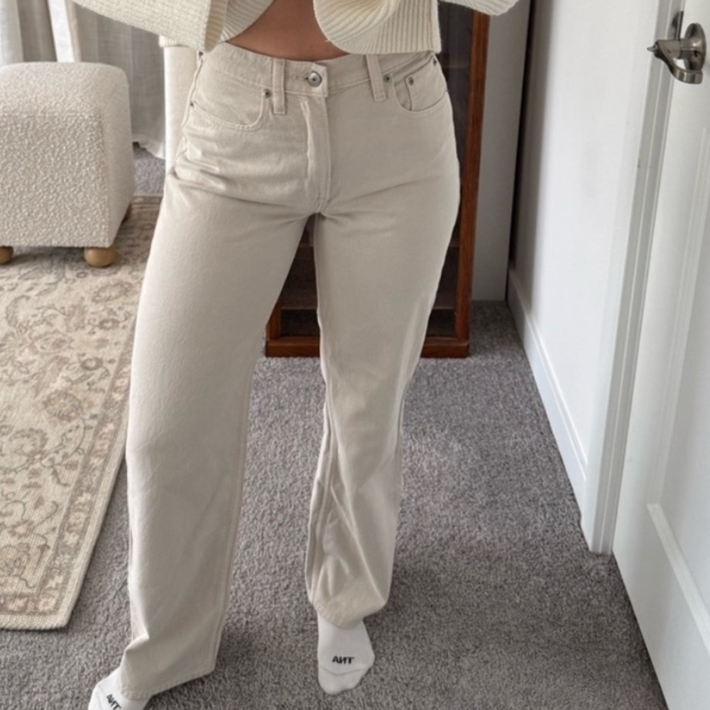 Abercrombie & Fitch Cream Women Jeans